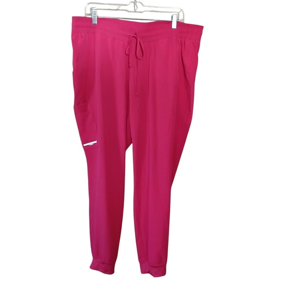 Skechers by Barco Womens Pink Scrub Jogger Pants 2XL SKP552 Cargo Medical